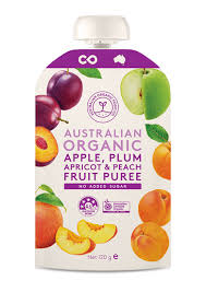 Australian Organic - Fruit Puree - Apple, Plum, Apricot & Peach